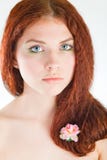 Pretty Young Girl With A Flower Stock Photo Pretty Young Girl With A Flower Stock Photo
