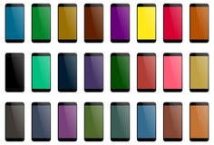 Previsione multicolore dello schermo dell'affissione a cristalli liquidi di Smartphone illustrazione di stock Previsione multicolore dello schermo dell'affissione a cristalli liquidi di Smartphone illustrazione di stock