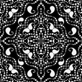 Prickig linje Paisley för svartvit vektor sömlös modell måndag vektor illustrationer Prickig linje Paisley för svartvit vektor sömlös modell måndag vektor illustrationer