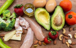 Primo piano agli ingredienti ketogenic immagini stock libere da diritti Primo piano agli ingredienti ketogenic immagini stock libere da diritti