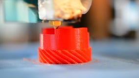 Primo piano della stampante di stampa 3D Primo piano della stampante di stampa 3D