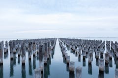 Princes Pier old pylons, Melbourne, Australia stock photography Princes Pier old pylons, Melbourne, Australia stock photography