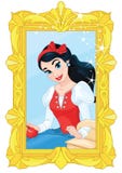 Princesa bonito e espelho mágico ilustração stock Princesa bonito e espelho mágico ilustração stock