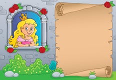 Princesa no pergaminho 1 do tema da janela ilustração do vetor Princesa no pergaminho 1 do tema da janela ilustração do vetor