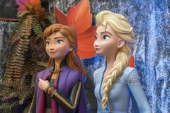 Princess Elsa And Anna From Frozen 2 Magical Journey. This Event Is A Promotion For New Disney Blockbuster Movie Royalty Free Stock Photos