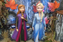 Princess Elsa And Anna From Frozen 2 Magical Journey. This Event Is A Promotion For New Disney Blockbuster Movie Royalty Free Stock Photos