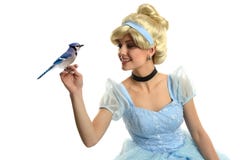 Princess trzyma ptaka obraz stock Princess trzyma ptaka obraz stock