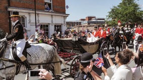 Prins Harry, hertig av Sussex och Meghan, hertiginna av Sussex tjänstledigheter royaltyfria bilder Prins Harry, hertig av Sussex och Meghan, hertiginna av Sussex tjänstledigheter royaltyfria bilder