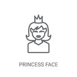Prinsessaframsidasymbol Moderiktigt begrepp för prinsessaframsidalogo på vitt b stock illustrationer Prinsessaframsidasymbol Moderiktigt begrepp för prinsessaframsidalogo på vitt b stock illustrationer