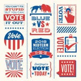 Patriotic elements and motivational messages to encourage voting stock illustration Patriotic elements and motivational messages to encourage voting stock illustration