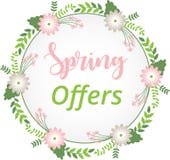 Spring offer background with flower wreath royalty free illustration Spring offer background with flower wreath royalty free illustration