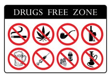 Drugs Free Zone Board royalty free illustration Drugs Free Zone Board royalty free illustration