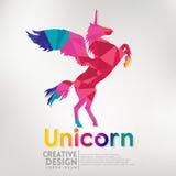 Unicorn geometric paper craft style. vector illustration stock illustration Unicorn geometric paper craft style. vector illustration stock illustration