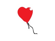 Red heart ballon illustration vector illustration Red heart ballon illustration vector illustration