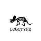 Vector logotype dinosaur skeleton triceratops isolated on white background. vector illustration Vector logotype dinosaur skeleton triceratops isolated on white background. vector illustration