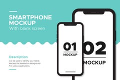 Banner mobile iphone mockup with blank screen stock illustration Banner mobile iphone mockup with blank screen stock illustration