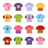 Vector set of cartoon t-shirts vector illustration Vector set of cartoon t-shirts vector illustration