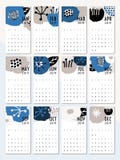 2019 Printable Floral Calendar Template vector illustration 2019 Printable Floral Calendar Template vector illustration