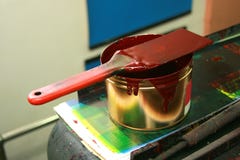 Printing Ink Pail and Paddle royalty free stock image Printing Ink Pail and Paddle royalty free stock image