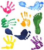 Prints Of Hands Of The Boy Royalty Free Stock Images