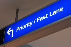 Priority Fast Lane Sign Airport First Class Luxury Notification royalty free stock photography Priority Fast Lane Sign Airport First Class Luxury Notification royalty free stock photography