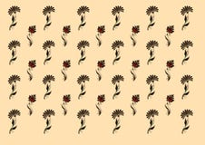 Priorità bassa beige con i fiori Wildflowers e foglie sulla sabbia/sul fondo giallo illustrazione di stock Priorità bassa beige con i fiori Wildflowers e foglie sulla sabbia/sul fondo giallo illustrazione di stock