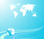 Priorità bassa blu-chiaro con il globo royalty illustrazione gratis Priorità bassa blu-chiaro con il globo royalty illustrazione gratis