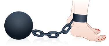 Prison Ball And Chain Woman Feet stock illustration Prison Ball And Chain Woman Feet stock illustration