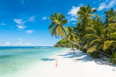 Pristine Beach in Seychelles Stock Image Pristine Beach in Seychelles Stock Image