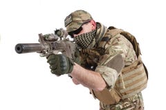 Private Military Contractor With Carbine M4 Private Military Contractor With Carbine M4