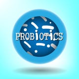 Probiotics-Bakterien-Vektorausweis stock abbildung Probiotics-Bakterien-Vektorausweis stock abbildung