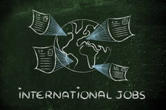 Proceso internacional global del reclutamiento ilustración del vector Proceso internacional global del reclutamiento ilustración del vector