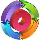 Process Circle Diagram - 3D Arrows