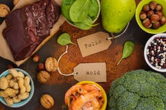 Products rich of folic acid Stock Image Products rich of folic acid Stock Image