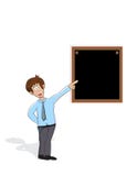 Professeur de bande dessinée indiquant le tableau noir illustration de vecteur Professeur de bande dessinée indiquant le tableau noir illustration de vecteur