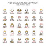 Profession professionnelle, ligne mince et icônes parfaites de pixel illustration de vecteur Profession professionnelle, ligne mince et icônes parfaites de pixel illustration de vecteur
