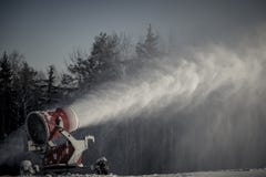 Professional artificial snow machine making snow stock images Professional artificial snow machine making snow stock images
