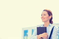 Professional, beautiful confident businesswoman with book royalty free stock image Professional, beautiful confident businesswoman with book royalty free stock image