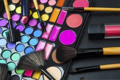 Professional make up with colorful eyeshadow royalty free stock photo Professional make up with colorful eyeshadow royalty free stock photo