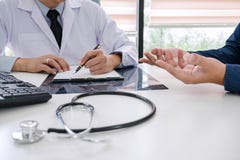 Professor doctor recommend report a method with patient treatment, results on examine a picture brain x-ray film about stock image Professor doctor recommend report a method with patient treatment, results on examine a picture brain x-ray film about stock image
