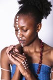 Profile of african girl with pattern from dots royalty free stock image Profile of african girl with pattern from dots royalty free stock image