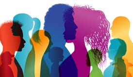 Profili della siluetta della gente multirazziale Dialogo intercontinentale Gruppo di persone delle età e delle nazionalità differ illustrazione di stock Profili della siluetta della gente multirazziale Dialogo intercontinentale Gruppo di persone delle età e delle nazionalità differ illustrazione di stock