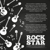 Progettazione del manifesto della lavagna del rock star illustrazione vettoriale Progettazione del manifesto della lavagna del rock star illustrazione vettoriale
