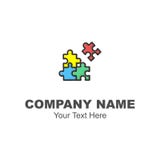 Progettazione di logo del gioco di puzzle illustrazione vettoriale Progettazione di logo del gioco di puzzle illustrazione vettoriale