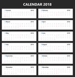 Progettazione di vettore di alternativa del calendario 2018 illustrazione vettoriale Progettazione di vettore di alternativa del calendario 2018 illustrazione vettoriale