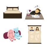 Progettazione di vettore dei sogni e del logo di notte Raccolta dei sogni e del simbolo di riserva della camera da letto per il w royalty illustrazione gratis Progettazione di vettore dei sogni e del logo di notte Raccolta dei sogni e del simbolo di riserva della camera da letto per il w royalty illustrazione gratis