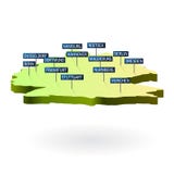 Programma della Germania 3d con le città illustrazione di stock Programma della Germania 3d con le città illustrazione di stock