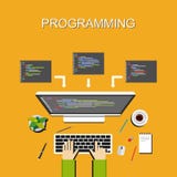 Programming illustration. Flat design. Banner illustration of programming concept. . Flat design illustration concepts for vector illustration Programming illustration. Flat design. Banner illustration of programming concept. . Flat design illustration concepts for vector illustration