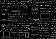 Programming technical seamless pattern with programming code, program flow diagrams, formulas, technical devices and schemes Royalty Free Stock Photos Programming technical seamless pattern with programming code, program flow diagrams, formulas, technical devices and schemes Royalty Free Stock Photos