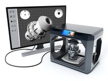 programvara för design för produkt 3D och skrivare 3D illustration 3d vektor illustrationer programvara för design för produkt 3D och skrivare 3D illustration 3d vektor illustrationer